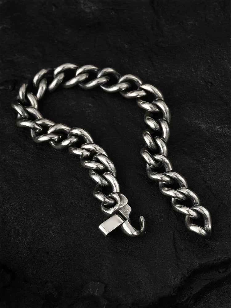 Minimalist 925 Sterling Silver Cuban Bracelet product view 2