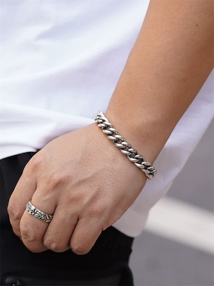 Minimalist 925 Sterling Silver Cuban Bracelet product view 3