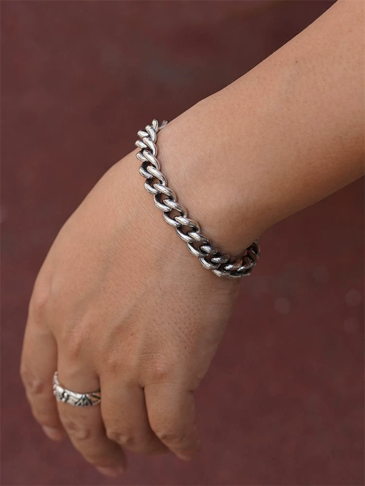 Minimalist 925 Sterling Silver Cuban Bracelet product view 4