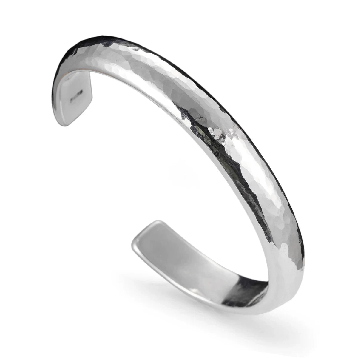 Solid Hammered 925 Sterling Silver Biker Cuff finish and fit option