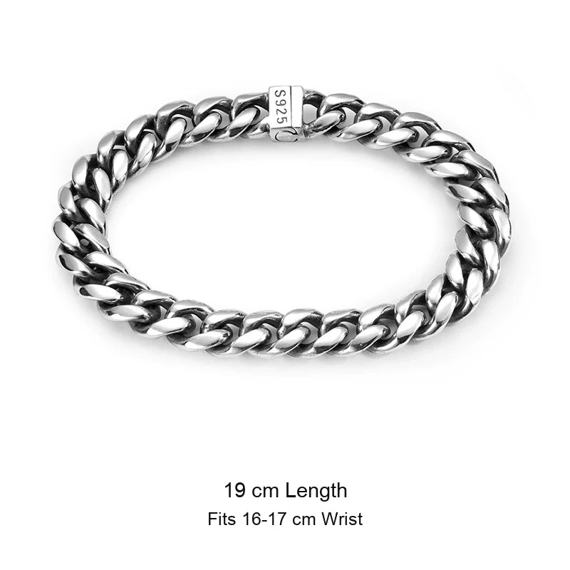 Magnetic Clasp 925 Silver Cuban Bracelet size option 2