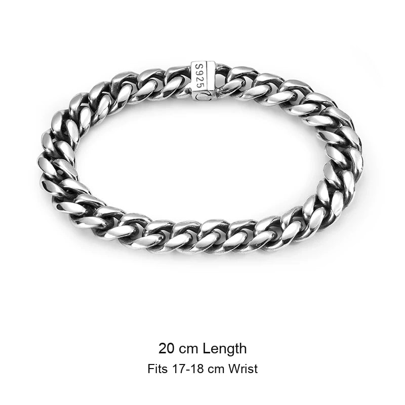 Magnetic Clasp 925 Silver Cuban Bracelet size option 3