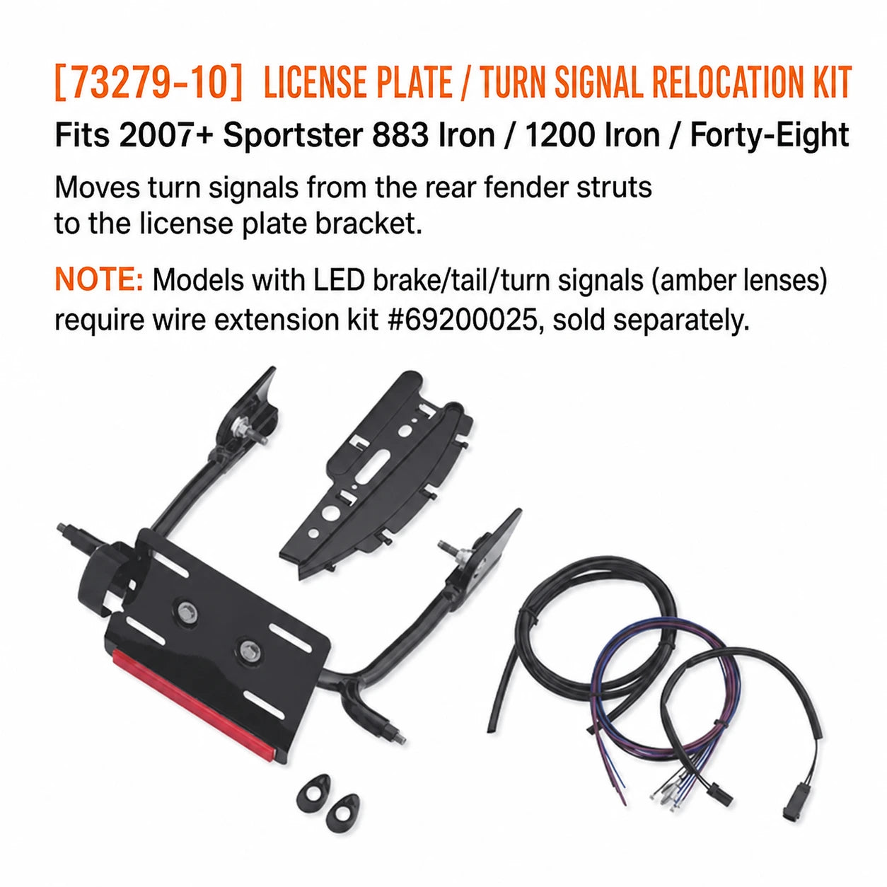 73279-10 license plate and turn signal relocation kit for Harley Sportster