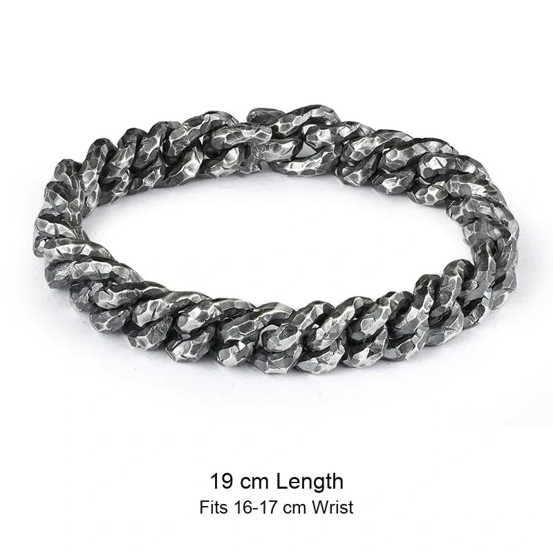 925 sterling silver biker bracelet size guide in English
