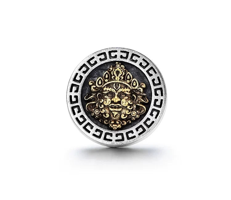 Sterling Silver Yellow Jambhala Stud Earrings for Bikers - view 1