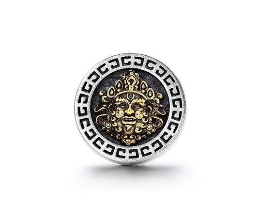 Sterling Silver Yellow Jambhala Stud Earrings for Bikers - view 1
