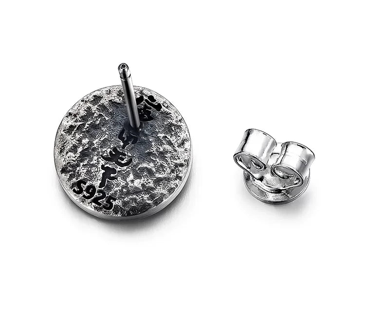 Sterling Silver Yellow Jambhala Stud Earrings for Bikers - view 2