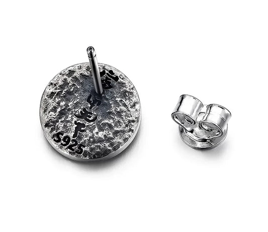 Sterling Silver Yellow Jambhala Stud Earrings for Bikers - view 2