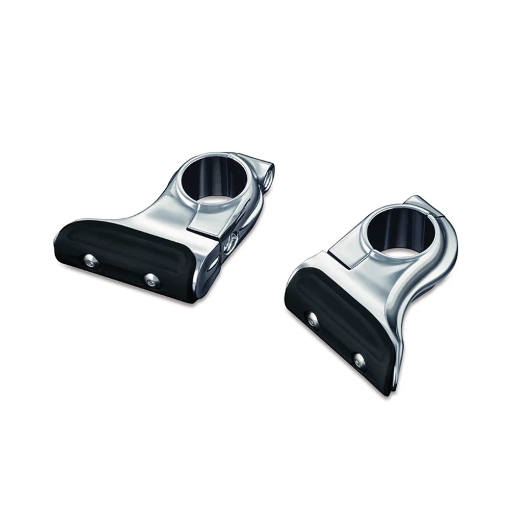 7615 chrome highway cruise foot peg pair with black rubber pads