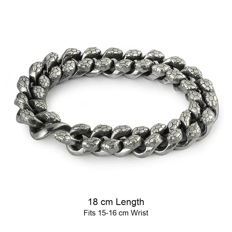 925 sterling silver biker bracelet size guide in English
