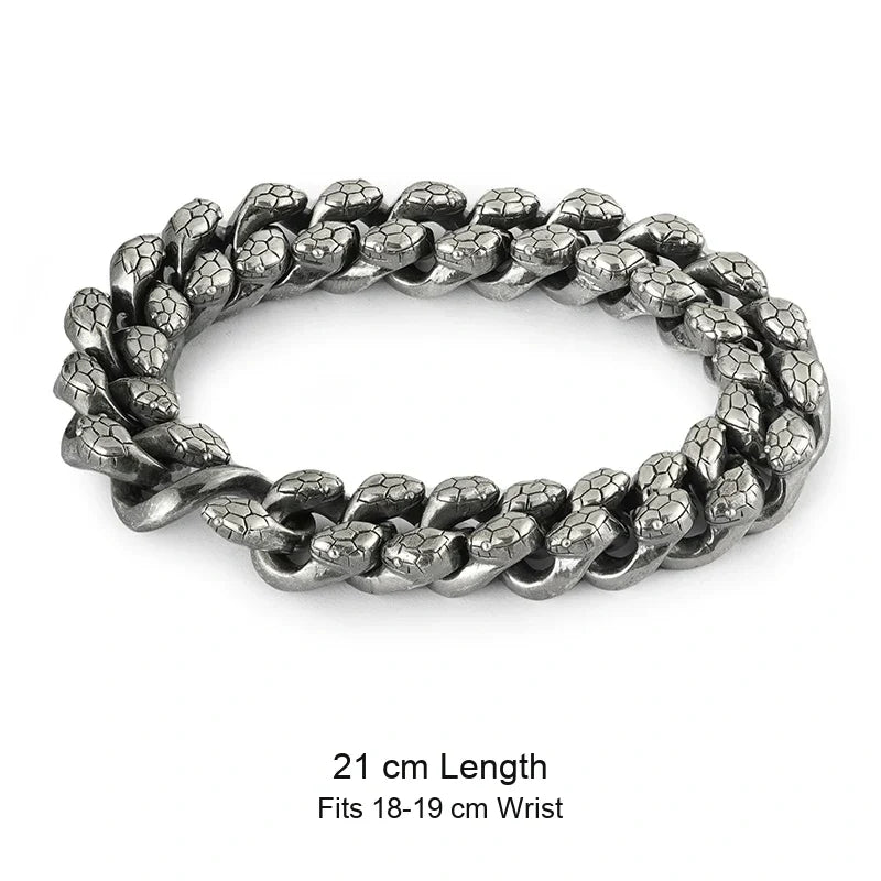 925 sterling silver biker bracelet size guide in English