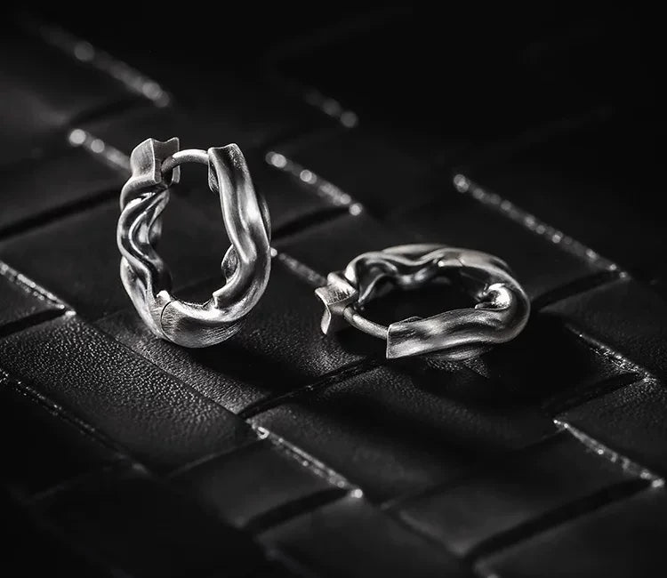 Sterling Silver Möbius Drop Earrings for Bikers - view 1