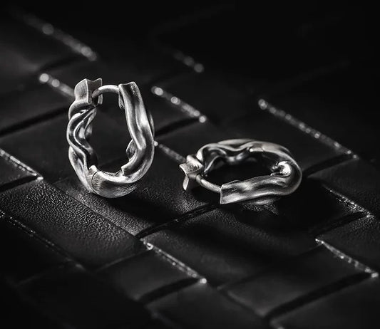 Sterling Silver Möbius Drop Earrings for Bikers - view 1