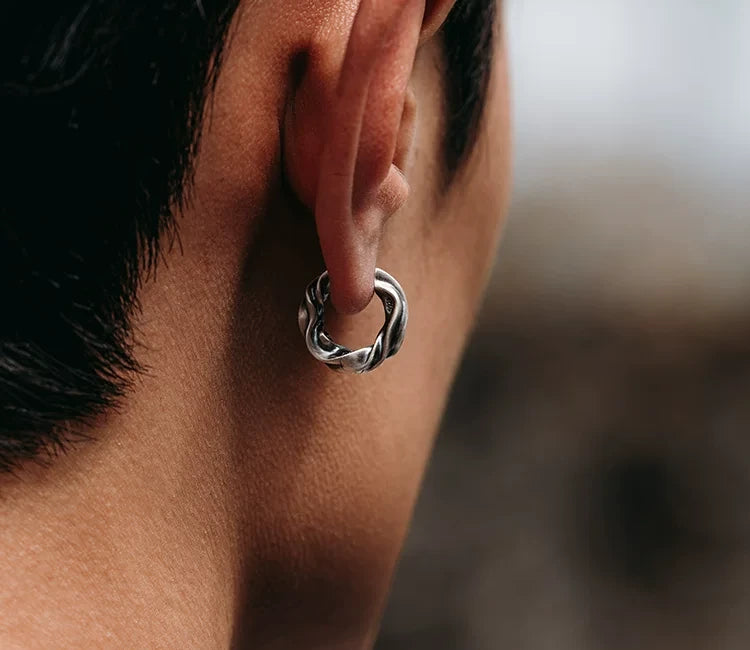 Sterling Silver Möbius Drop Earrings for Bikers - view 3