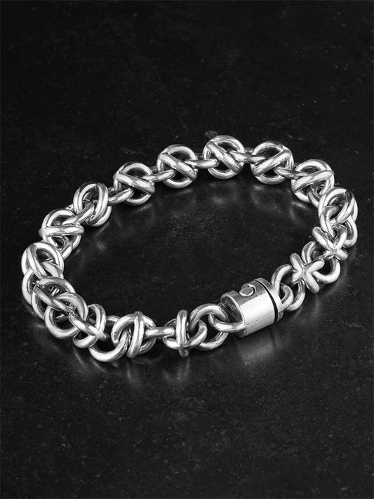 Hollow Cross Ball 925 Sterling Silver Bracelet product view 1