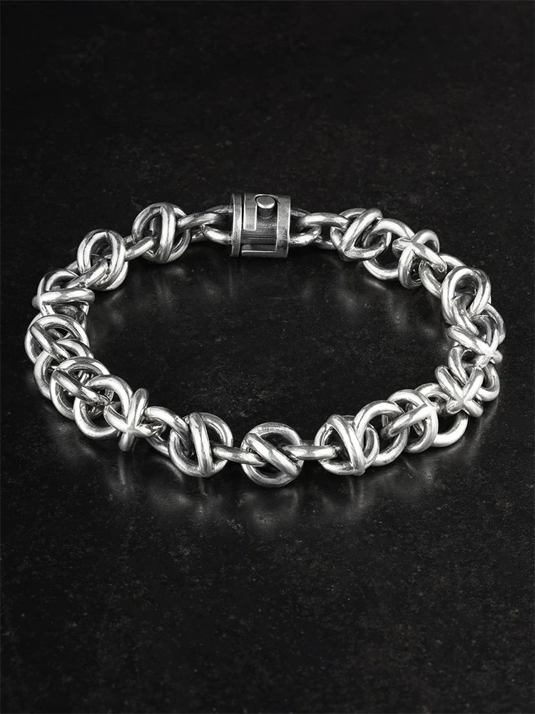 Hollow Cross Ball 925 Sterling Silver Bracelet product view 2