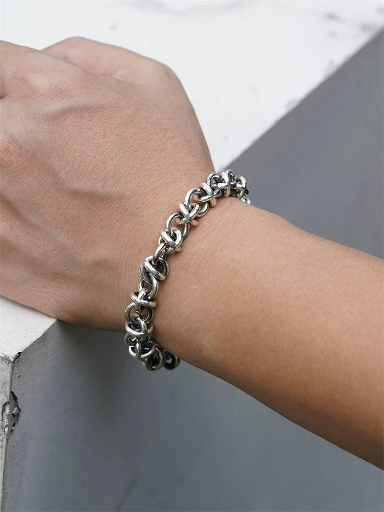 Hollow Cross Ball 925 Sterling Silver Bracelet product view 4
