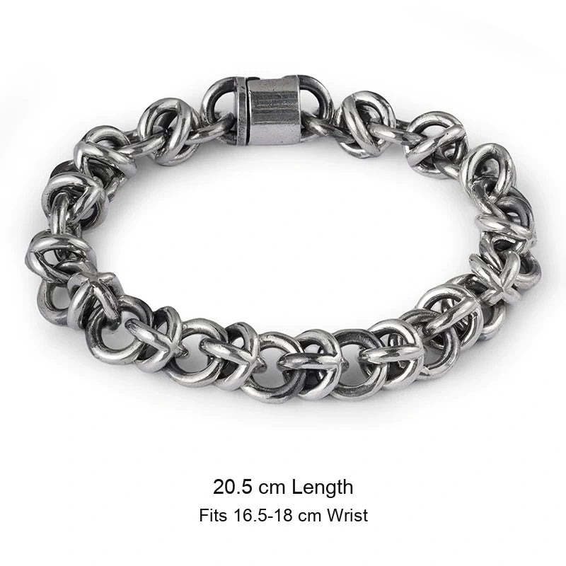 Hollow Cross Ball 925 Sterling Silver Bracelet size option 2