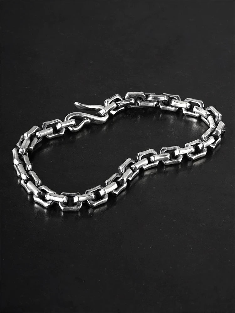 6.3mm Angular Link 925 Sterling Silver Bracelet product view 2