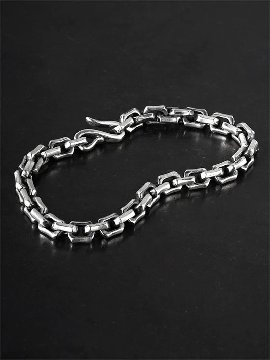 6.3mm Angular Link 925 Sterling Silver Bracelet product view 2