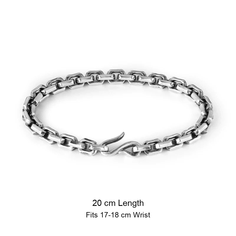 6.3mm Angular Link 925 Sterling Silver Bracelet size option 3
