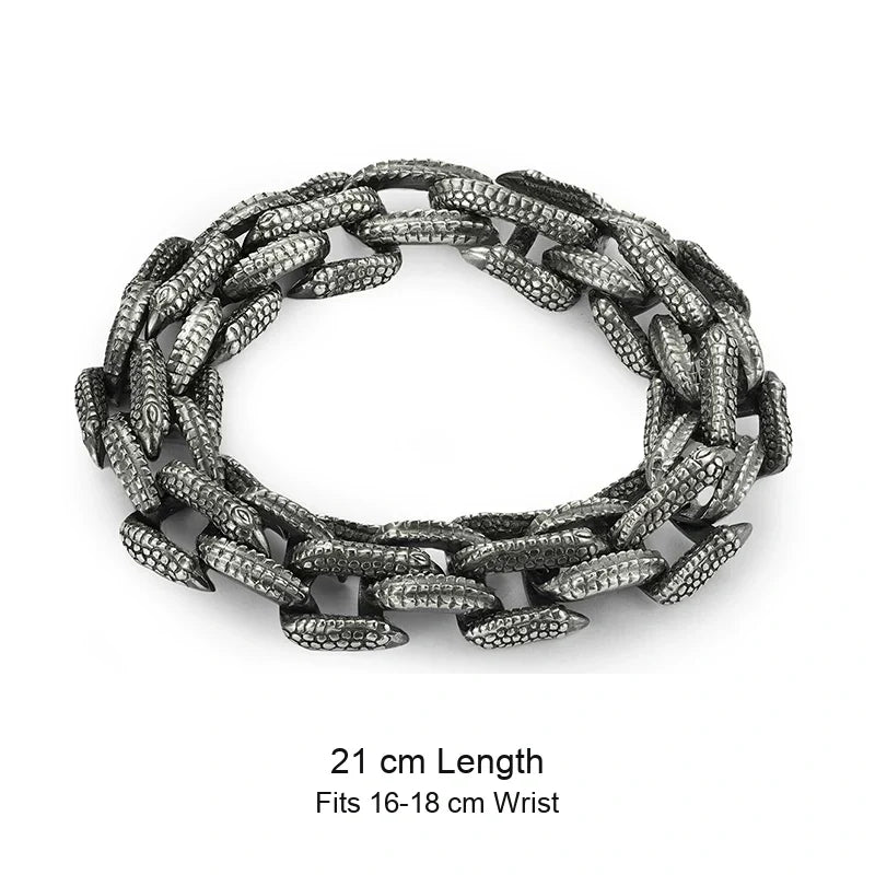 925 sterling silver biker bracelet size guide in English