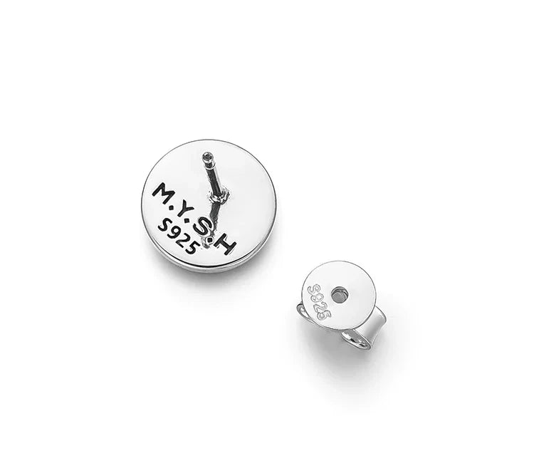 Sterling Silver Horned Viper Stud Earrings for Bikers - view 2