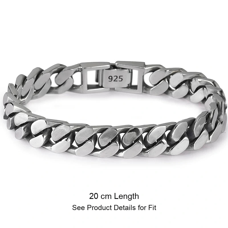 Flat Cuban Link 925 Sterling Silver Bracelet size option 3