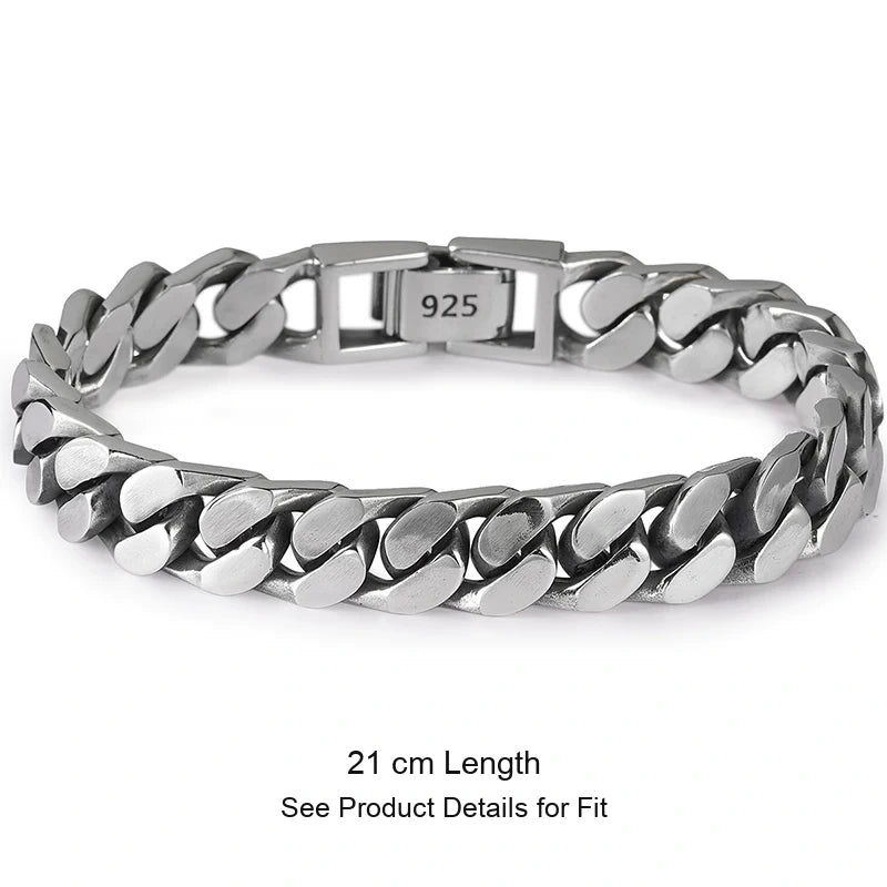 Flat Cuban Link 925 Sterling Silver Bracelet size option 4