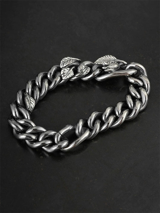 Black Rose 925 Sterling Silver Biker Bracelet product view 2