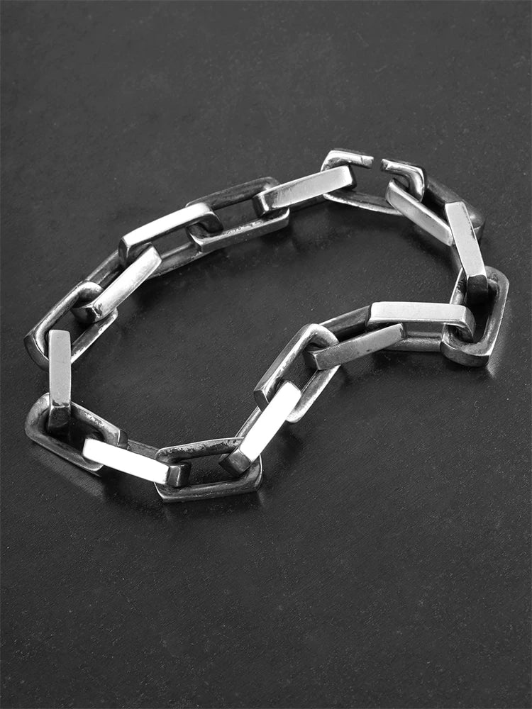 Square Hidden Clasp 925 Silver Cuban Bracelet product view 2