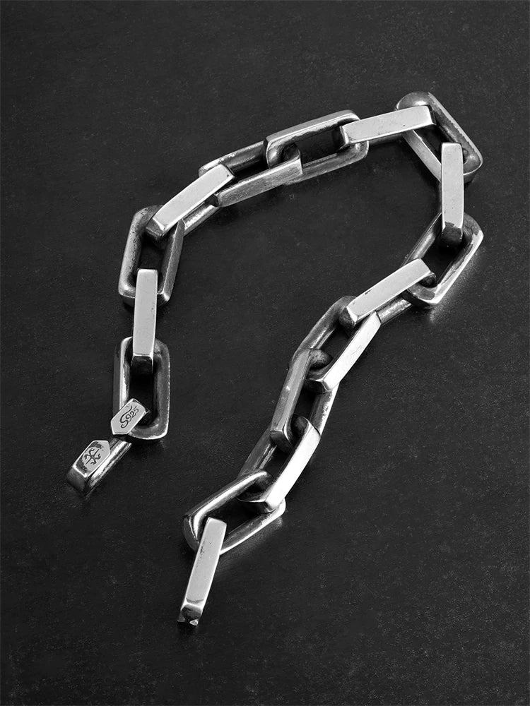 Square Hidden Clasp 925 Silver Cuban Bracelet product view 3