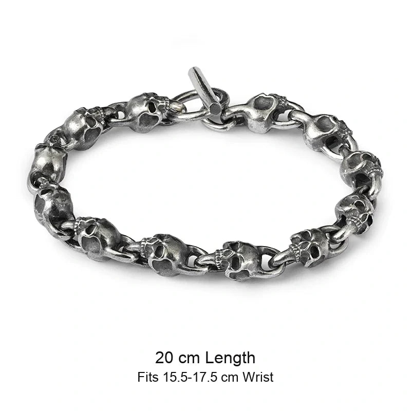 925 sterling silver biker bracelet size guide in English