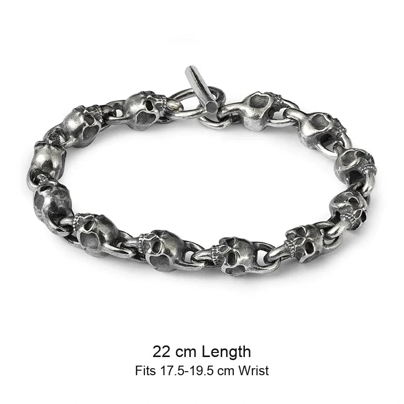 925 sterling silver biker bracelet size guide in English
