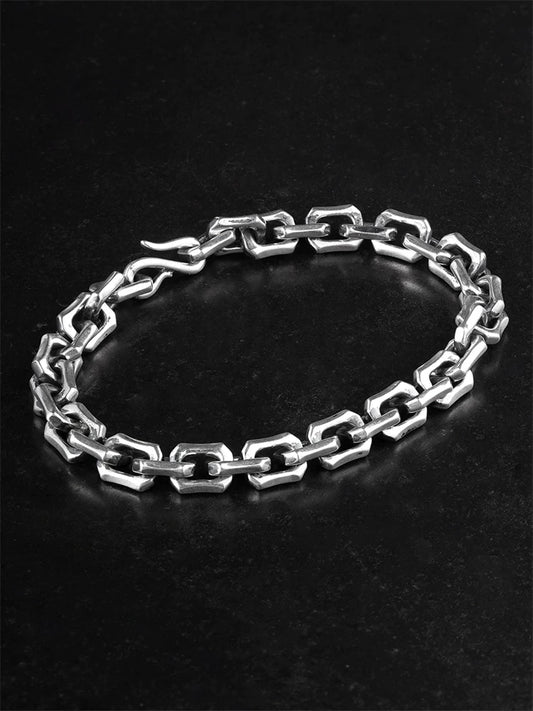 8.5mm Angular Link 925 Sterling Silver Bracelet product view 1