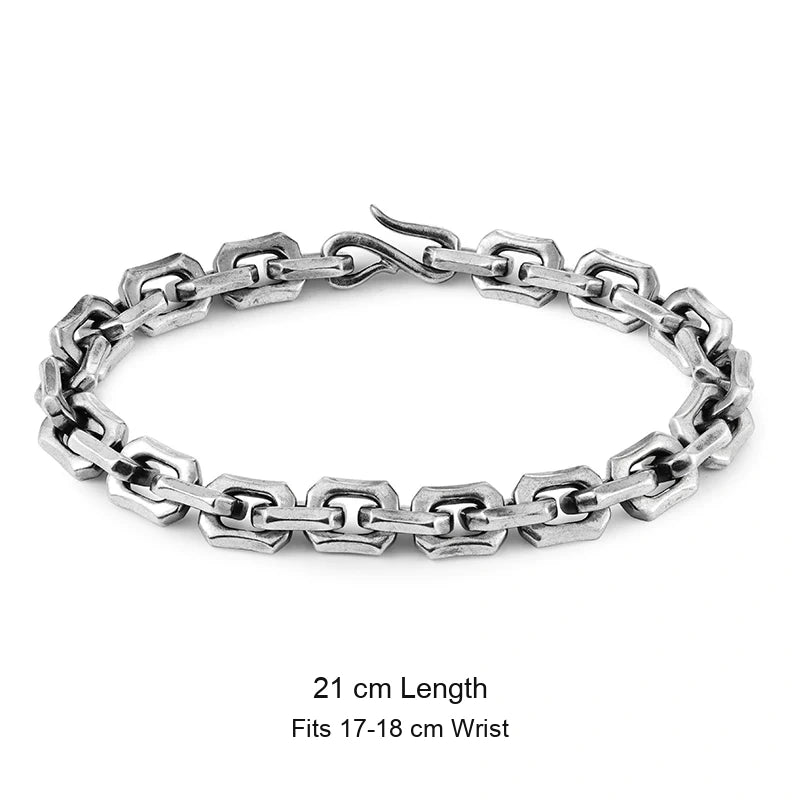8.5mm Angular Link 925 Sterling Silver Bracelet size option 3