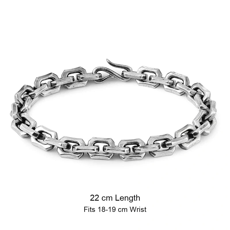 8.5mm Angular Link 925 Sterling Silver Bracelet size option 4