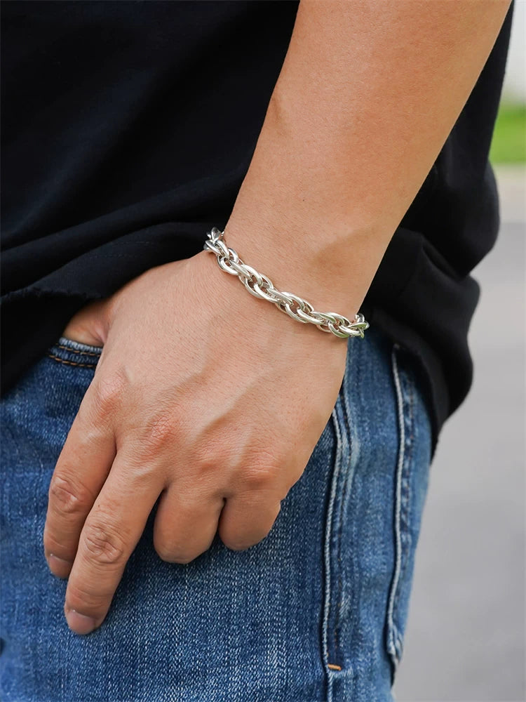 Infinity Double-Ring 925 Sterling Silver Bracelet product view 3