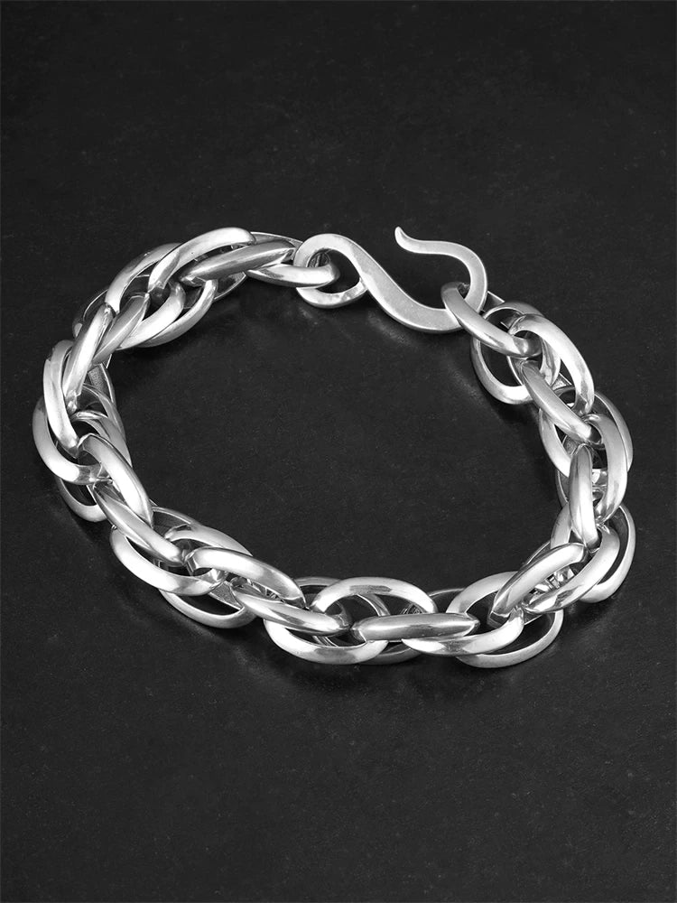 Infinity Double-Ring 925 Sterling Silver Bracelet product view 4