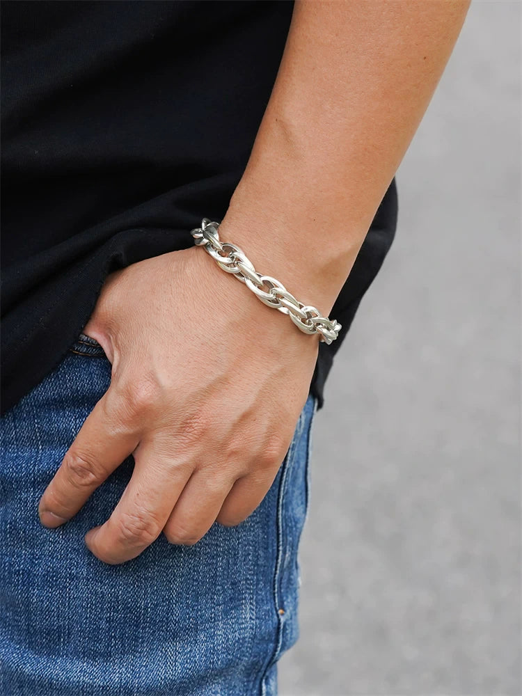 Infinity Double-Ring 925 Sterling Silver Bracelet product view 5