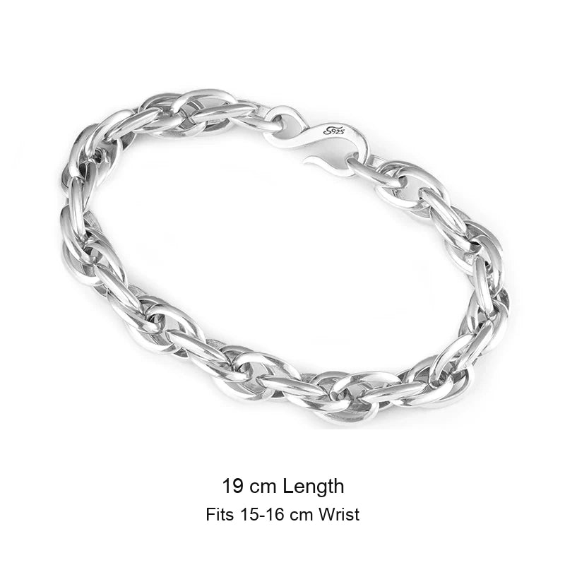 Infinity Double-Ring 925 Sterling Silver Bracelet size option 2