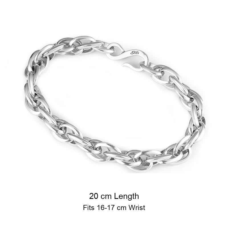 Infinity Double-Ring 925 Sterling Silver Bracelet size option 3