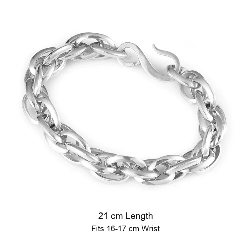 Infinity Double-Ring 925 Sterling Silver Bracelet size option 5