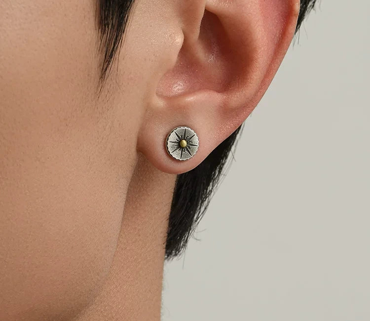 Sterling Silver Sun Moon & Stars Clip-On Earrings for Bikers - view 2