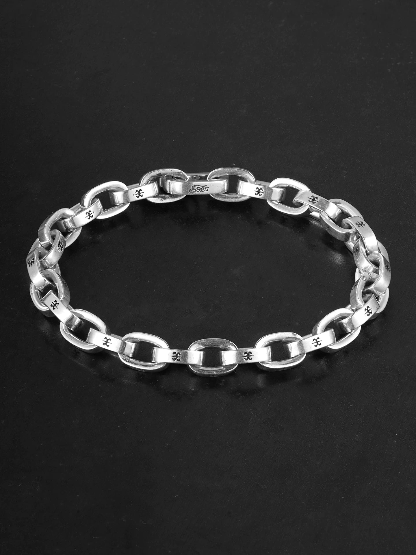 Flame Totem 925 Sterling Silver Biker Bracelet product view 3