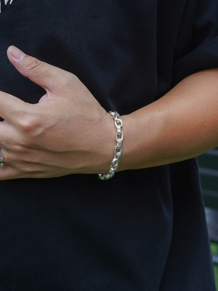 Flame Totem 925 Sterling Silver Biker Bracelet product view 4