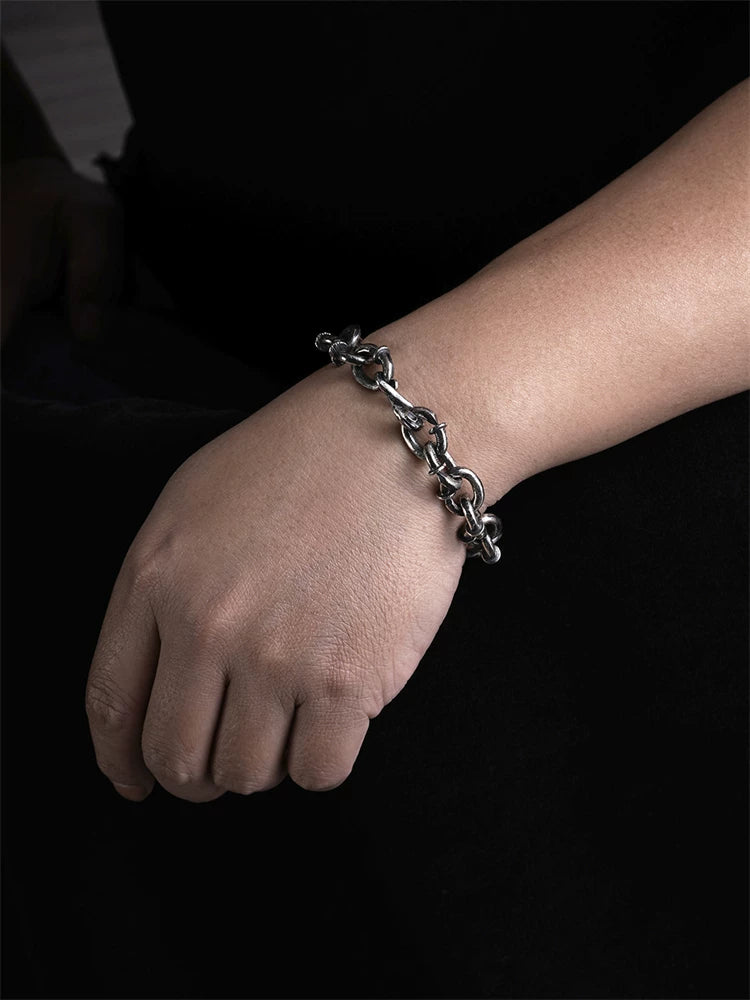 Phoenix Head Nail 925 Sterling Silver Biker Bracelet product view 4