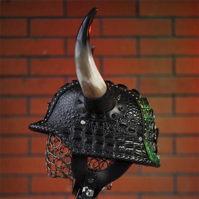 decorative-OpenFace-helmet-Crocodile-Leather