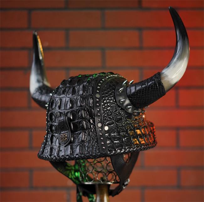 decorative-OpenFace-helmet-Crocodile-Leather