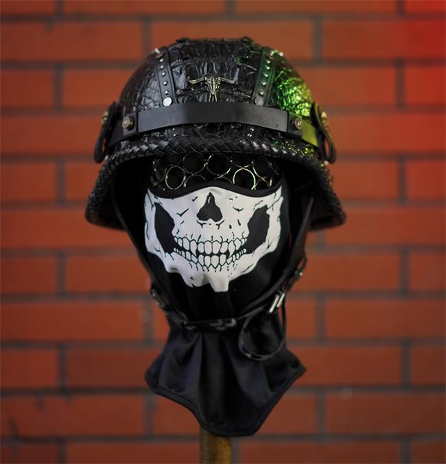decorative-OpenFace-helmet-Crocodile-Leather